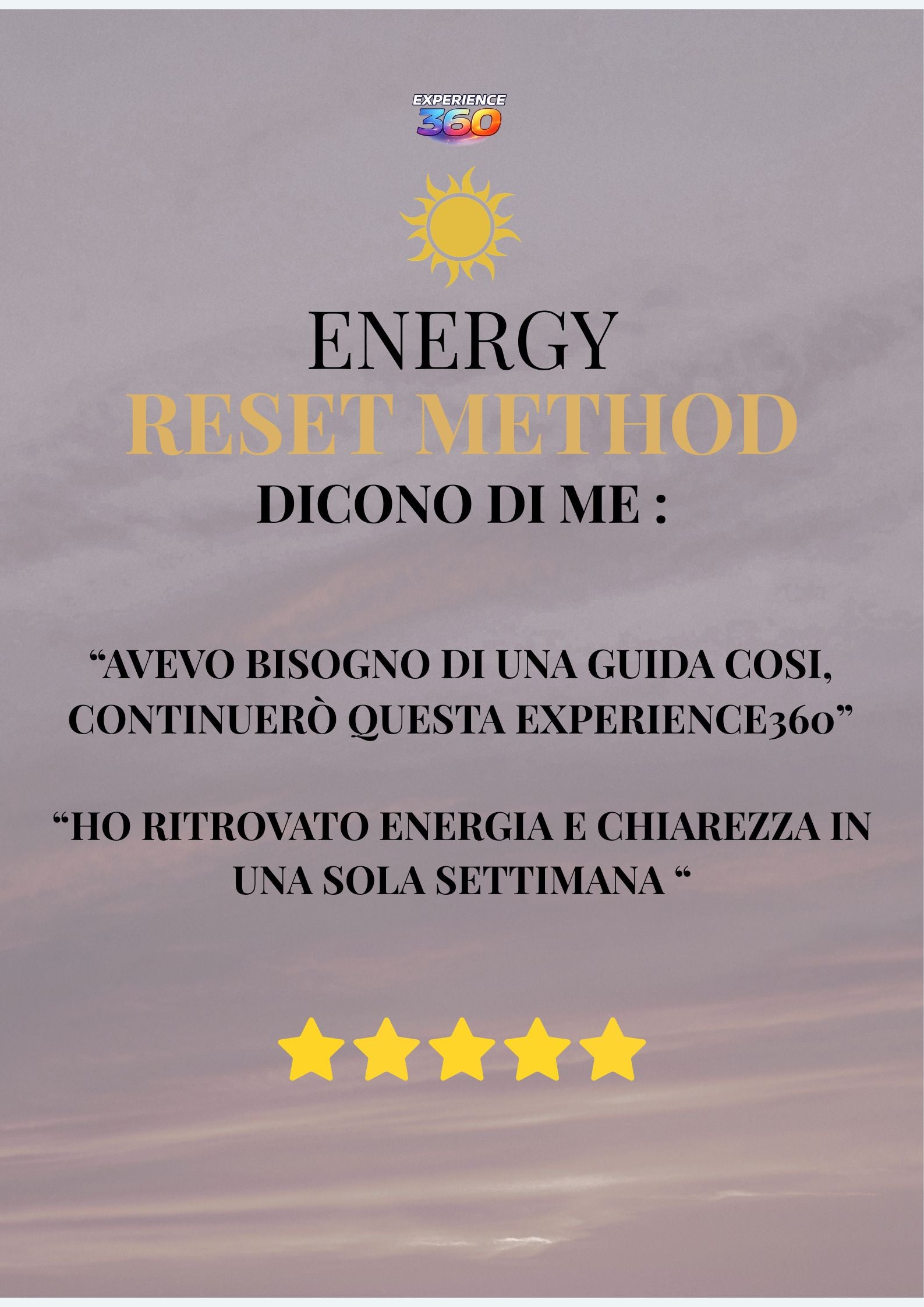 ENERGY RESET METHOD